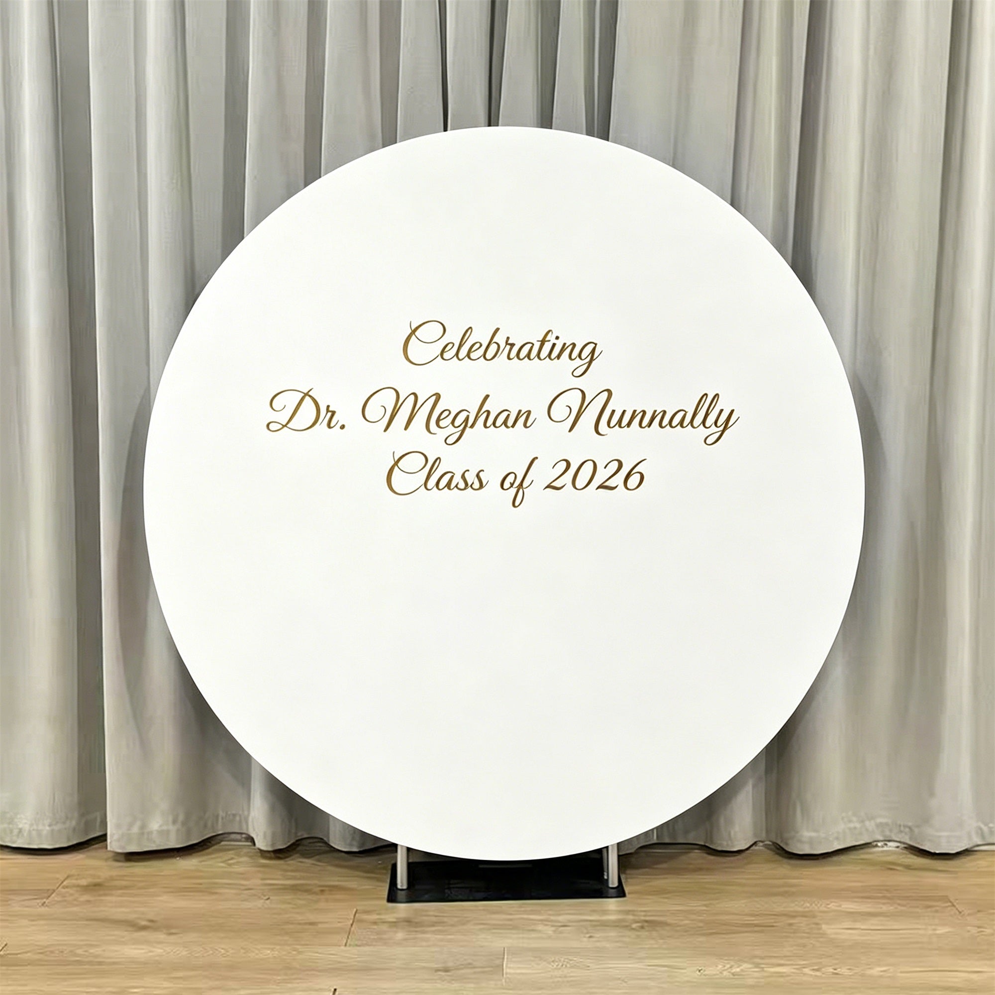 Custom Graduation Backdrop White Gold Class of 2026 Text Personalized Graduation Backdrop LXX64-47