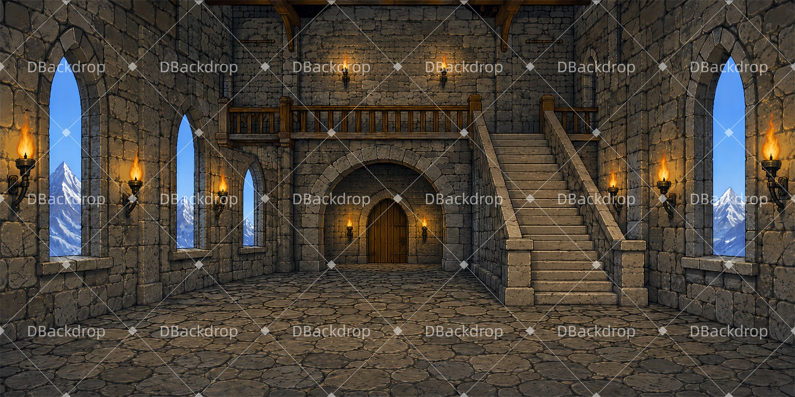 Stage Backdrop Ideas Stone Castle Hall Theater Backdrops LXX65-T111
