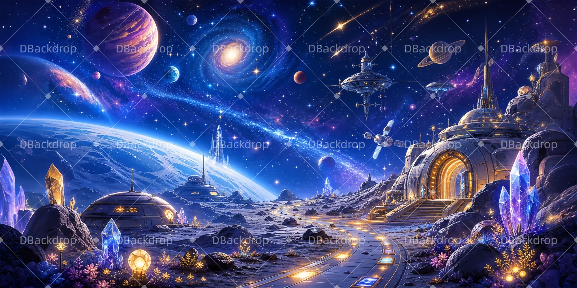 Space Theme Backdrop Galaxy Space Base VBS Backdrops LXX65-T14