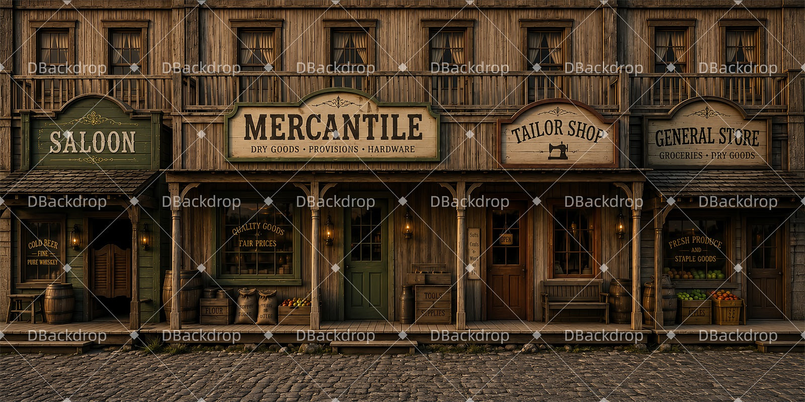 Movie Theater Backdrop Frontier Town Street School Play Backdrops LXX65-T98