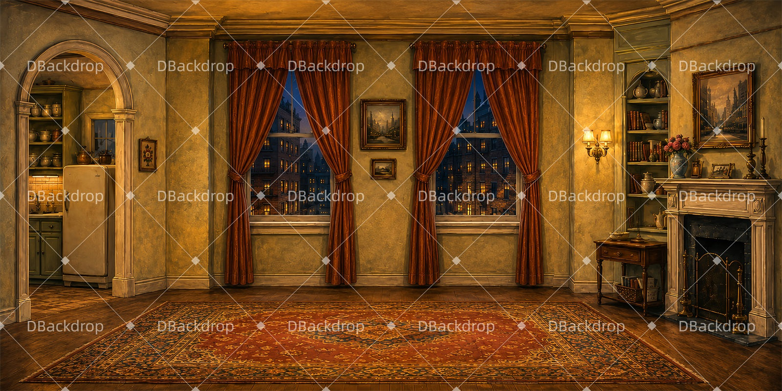 Backdrop For Theater City Apartment Interior Stage Backdrops LXX66-T112