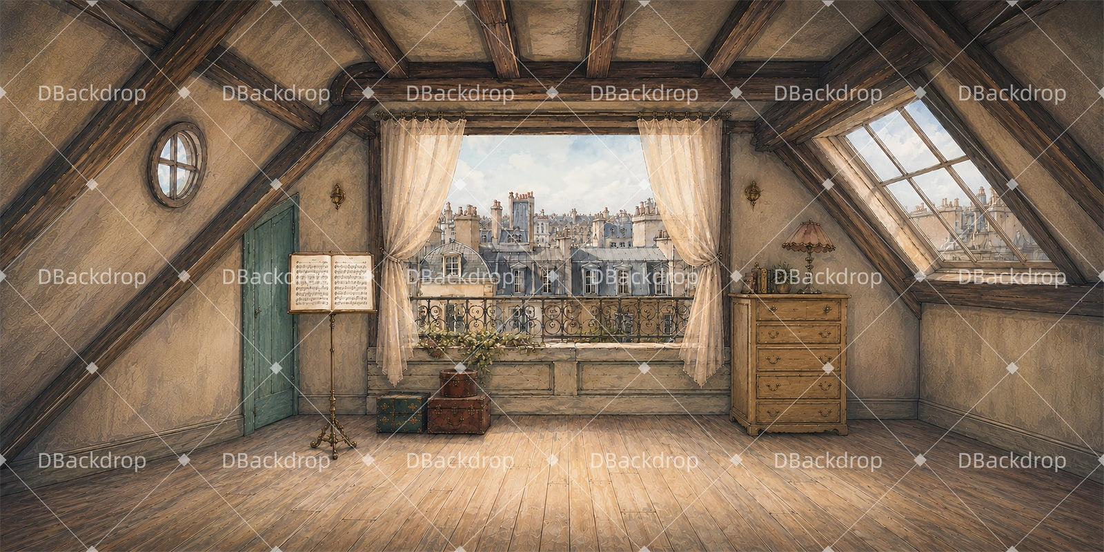 Movie Theater Backdrop Attic Music Room Stage Backdrop Ideas LXX66-T153