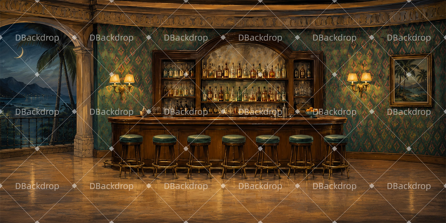 Stage Backdrops Island Cocktail Lounge Theater Backdrops For Sale LXX66-T165