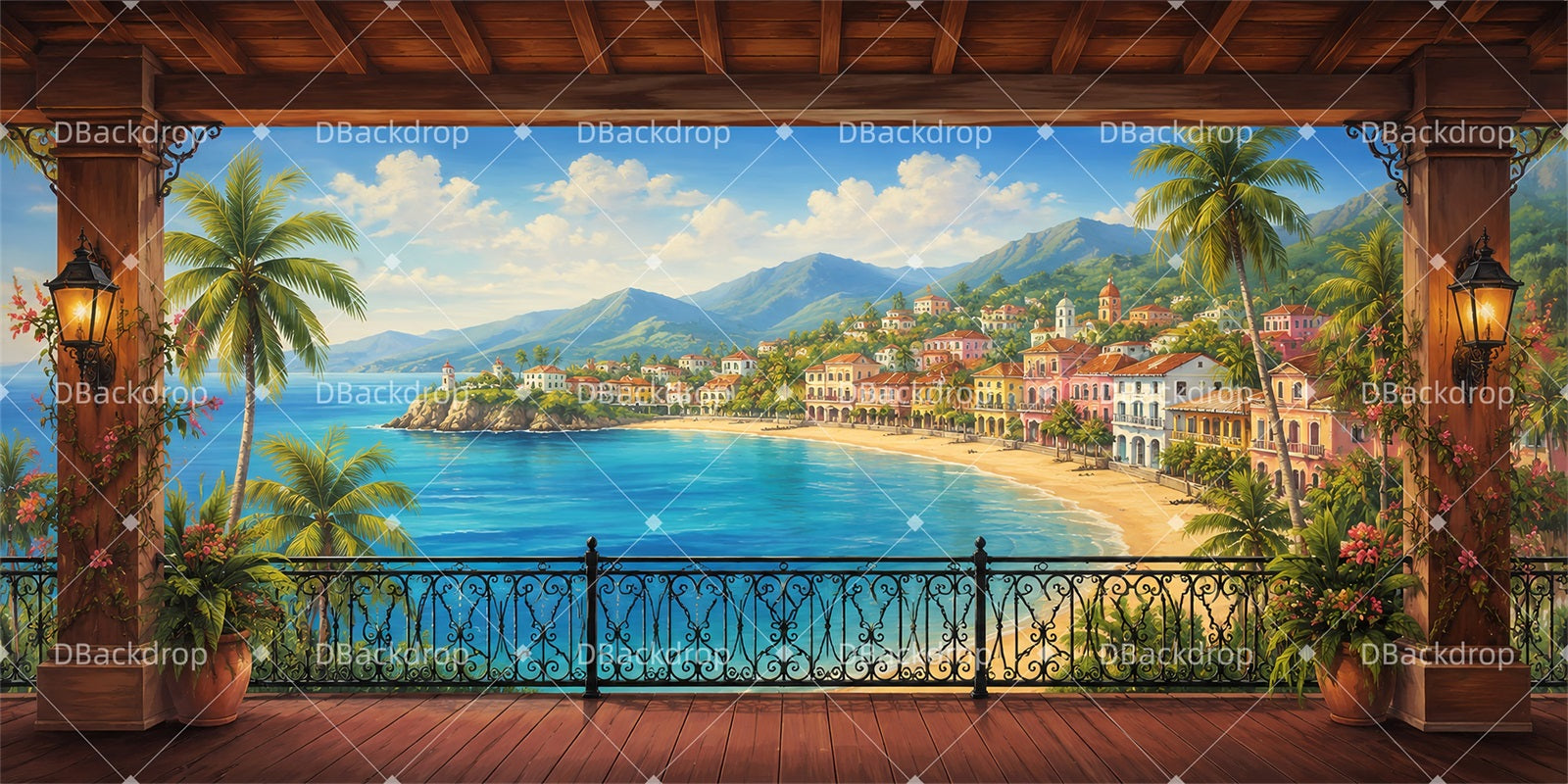 Performance Backdrop Island Terrace View Stage Backdrop Ideas LXX66-T18