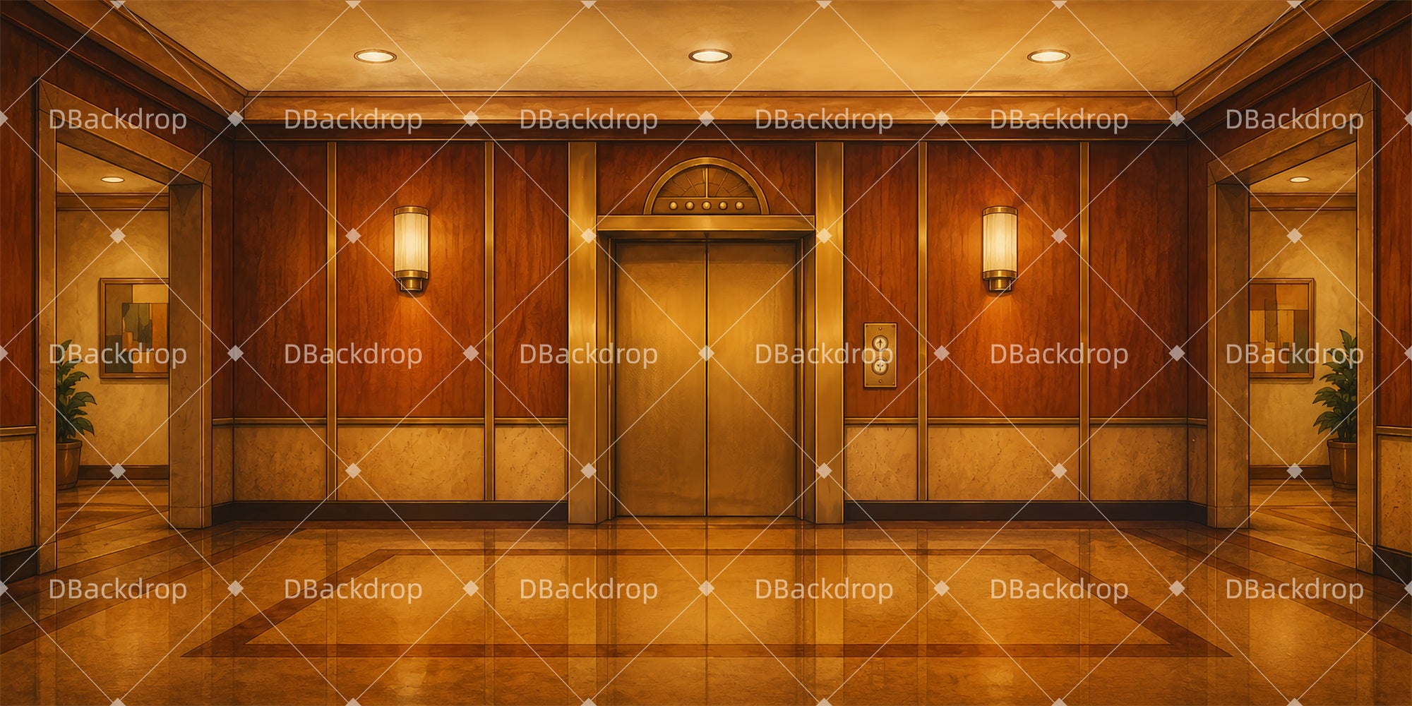 Stage Backdrop Ideas Elevator Lobby Backdrop For Theater Play LXX66-T28