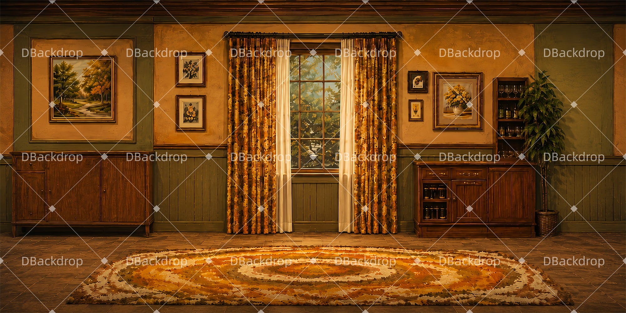 Theater Stage Backdrop Violet's Living Room School Play Backdrops LXX66-T32