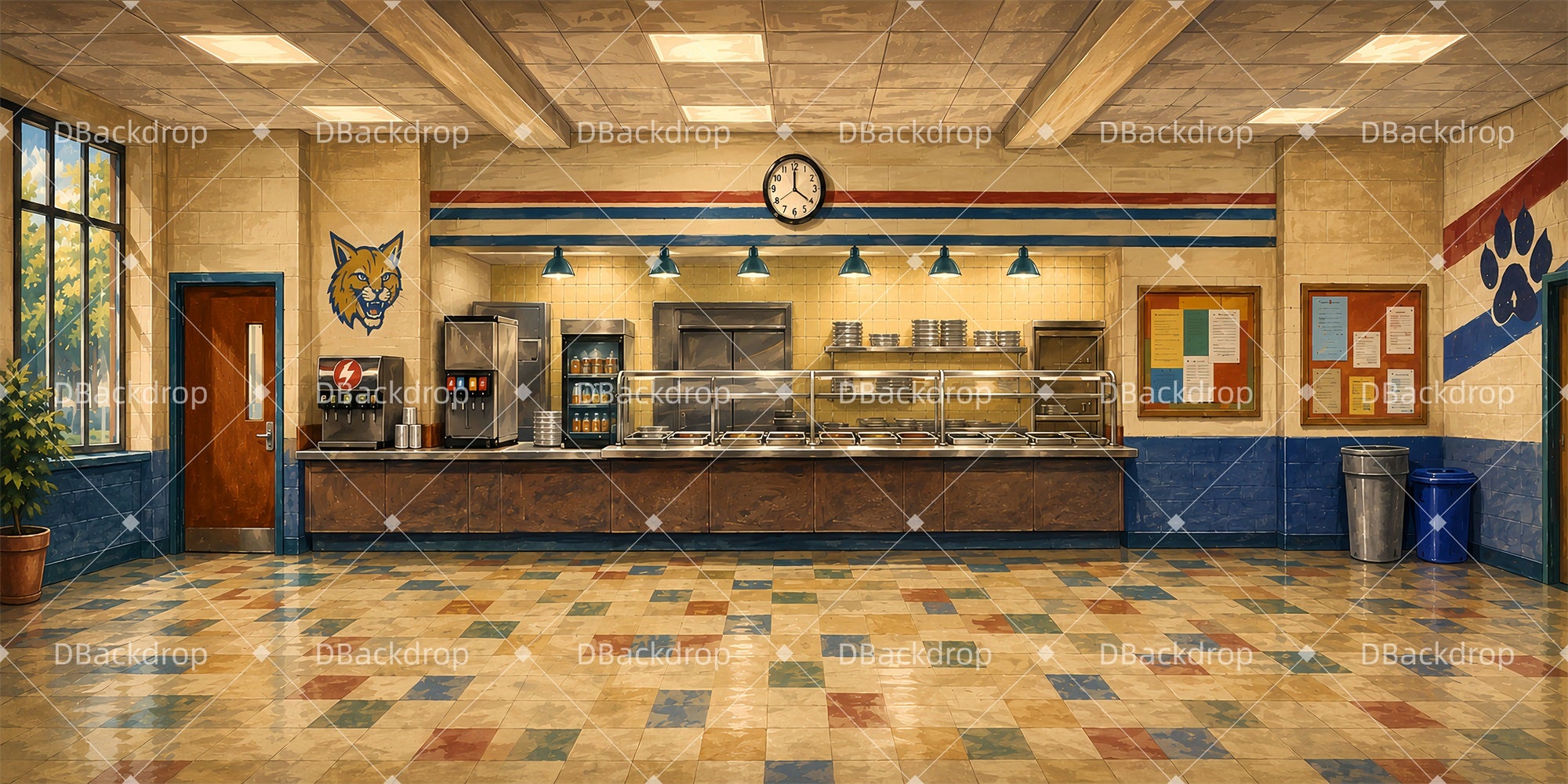 Backdrops Theater School Cafeteria Theater Stage Backdrops LXX66-T35