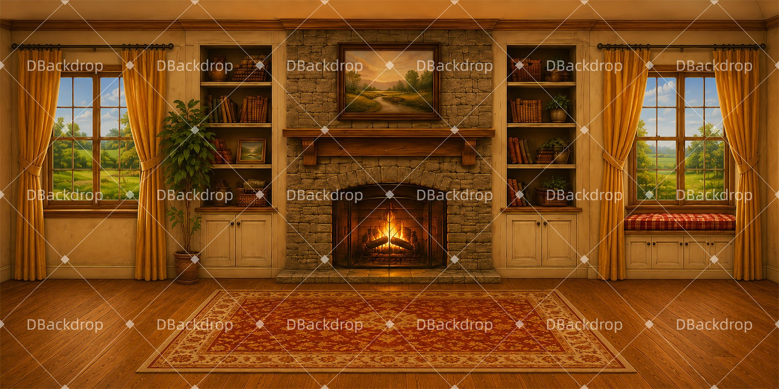 Performance Backdrops Family Parlor Theater Stage Backdrop LXX66-T53