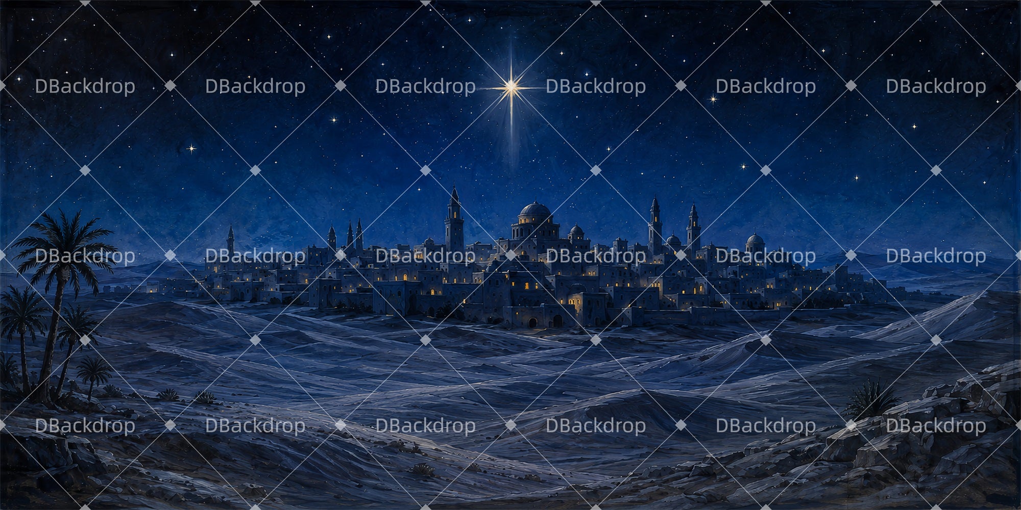 Scenic Backdrops Starry Desert City Professional Stage Backdrops LXX66-T82
