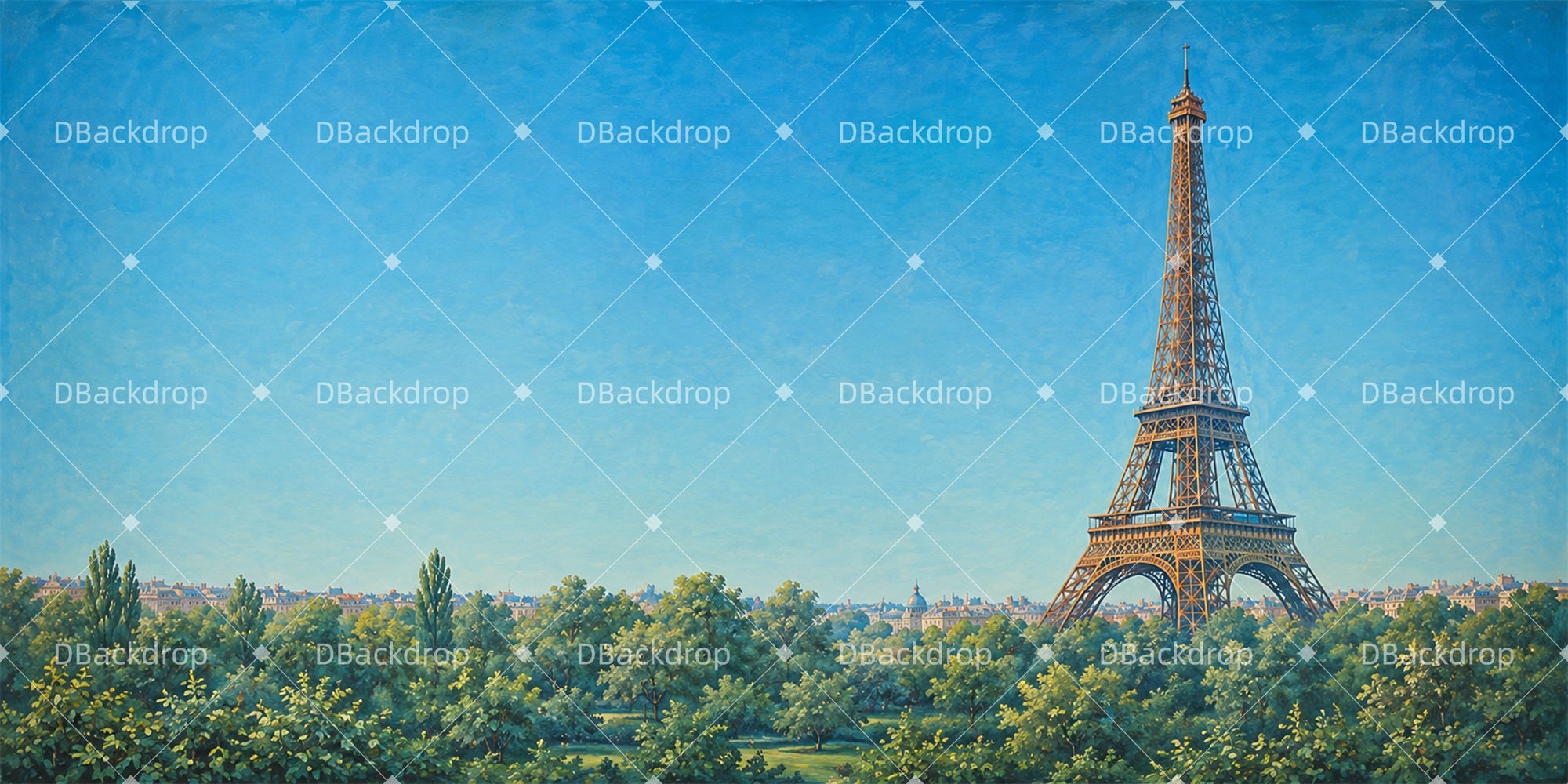 Performance Backdrops Eiffel Skyline Stage Scenery Backdrops LXX66-T96