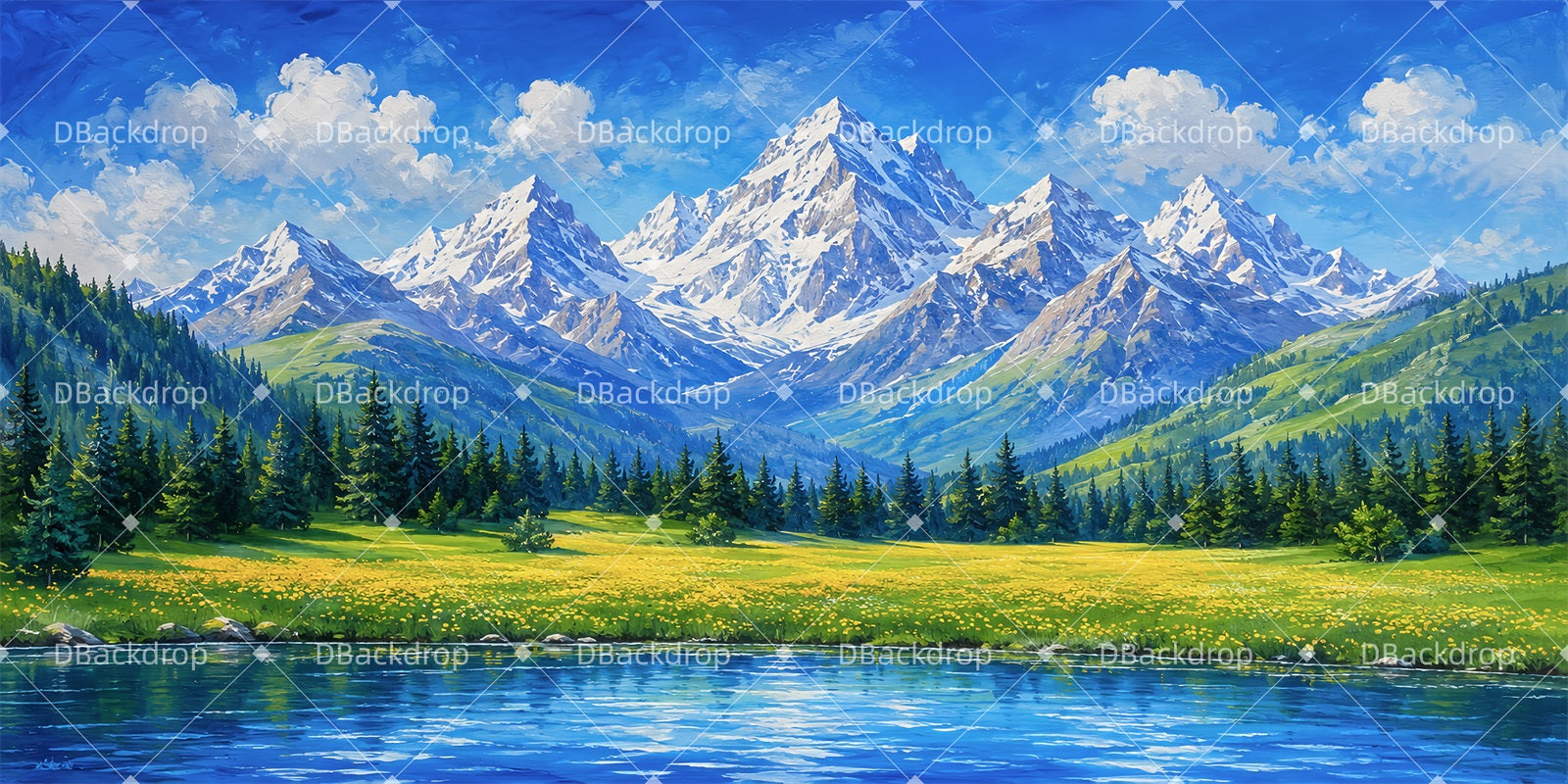 Stage Scenery Backdrops Snow Peak Meadow Performance Backdrops LXX66-T99
