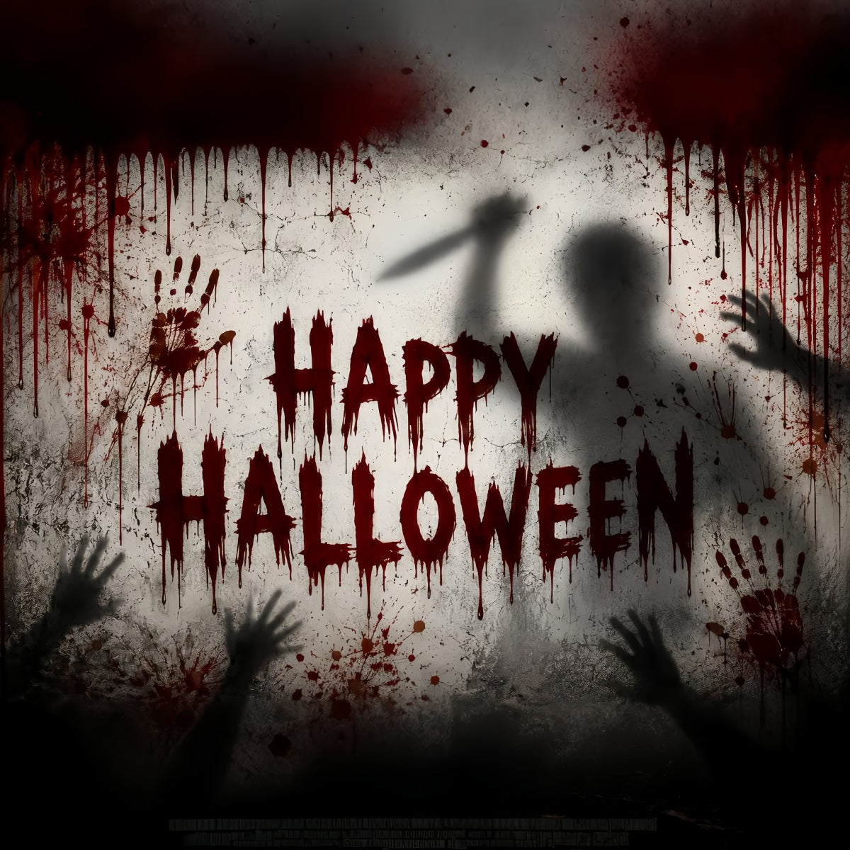 Halloween Bloody Backdrop Bloody Shadow Wall Horror Halloween Backdrops LXX67-109