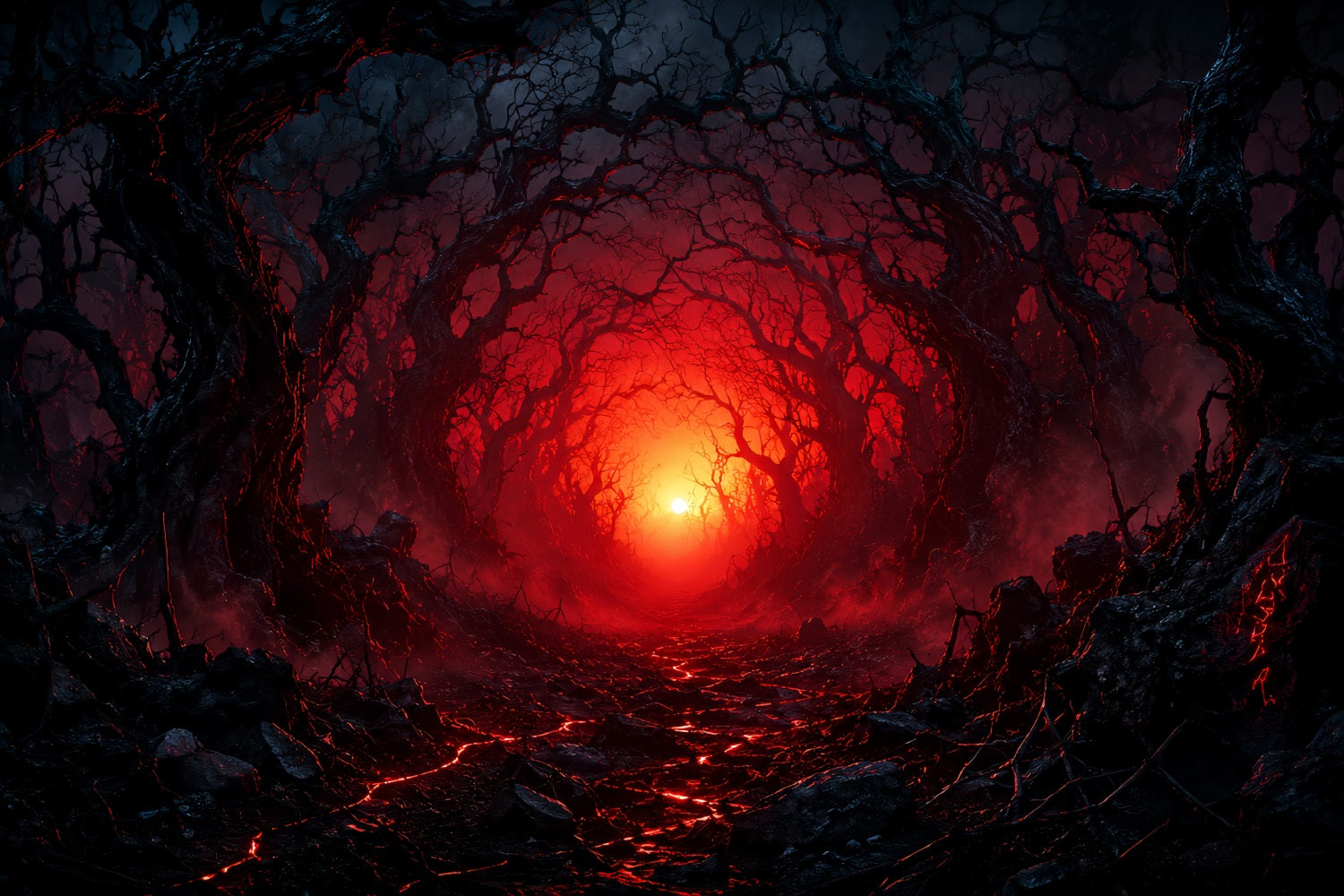 Halloween Party Backdrop Ideas Crimson Haunted Forest Tunnel Halloween Scary Backdrops LXX67-147