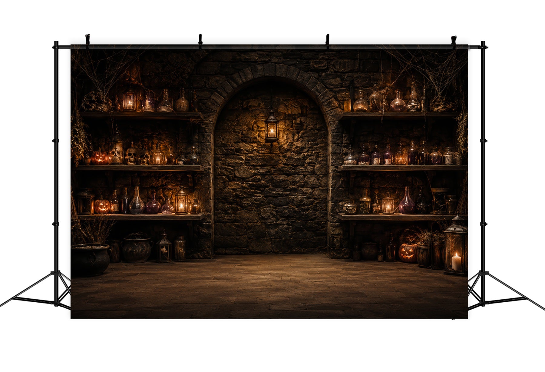 Halloween Backdrop Photos Potion Bottle Stone Cellar DIY Halloween Photo Backdrop LXX67-159