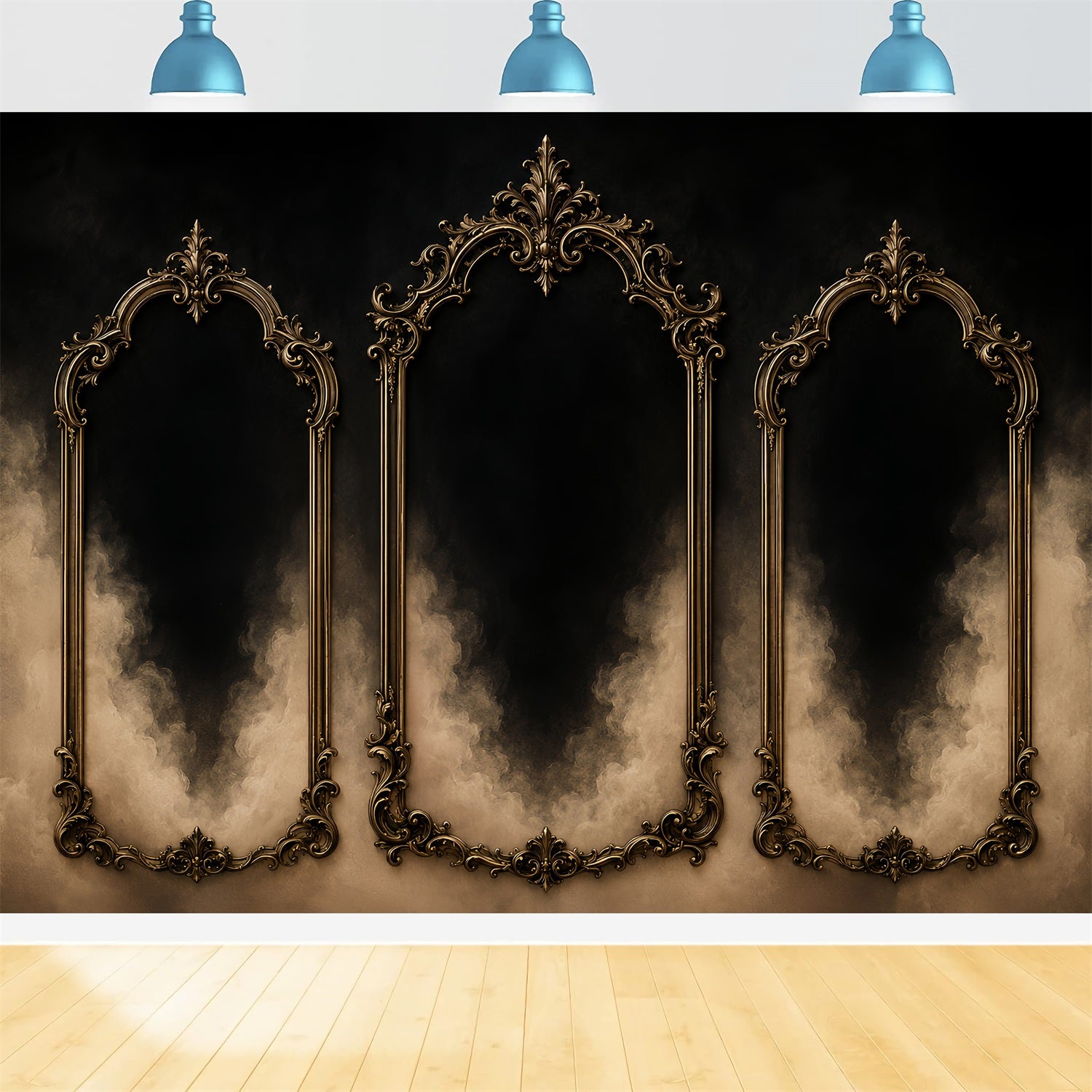 Simple Halloween Backdrop Ornate Golden Smoke Frames Extra Large Halloween Backdrop LXX67-53