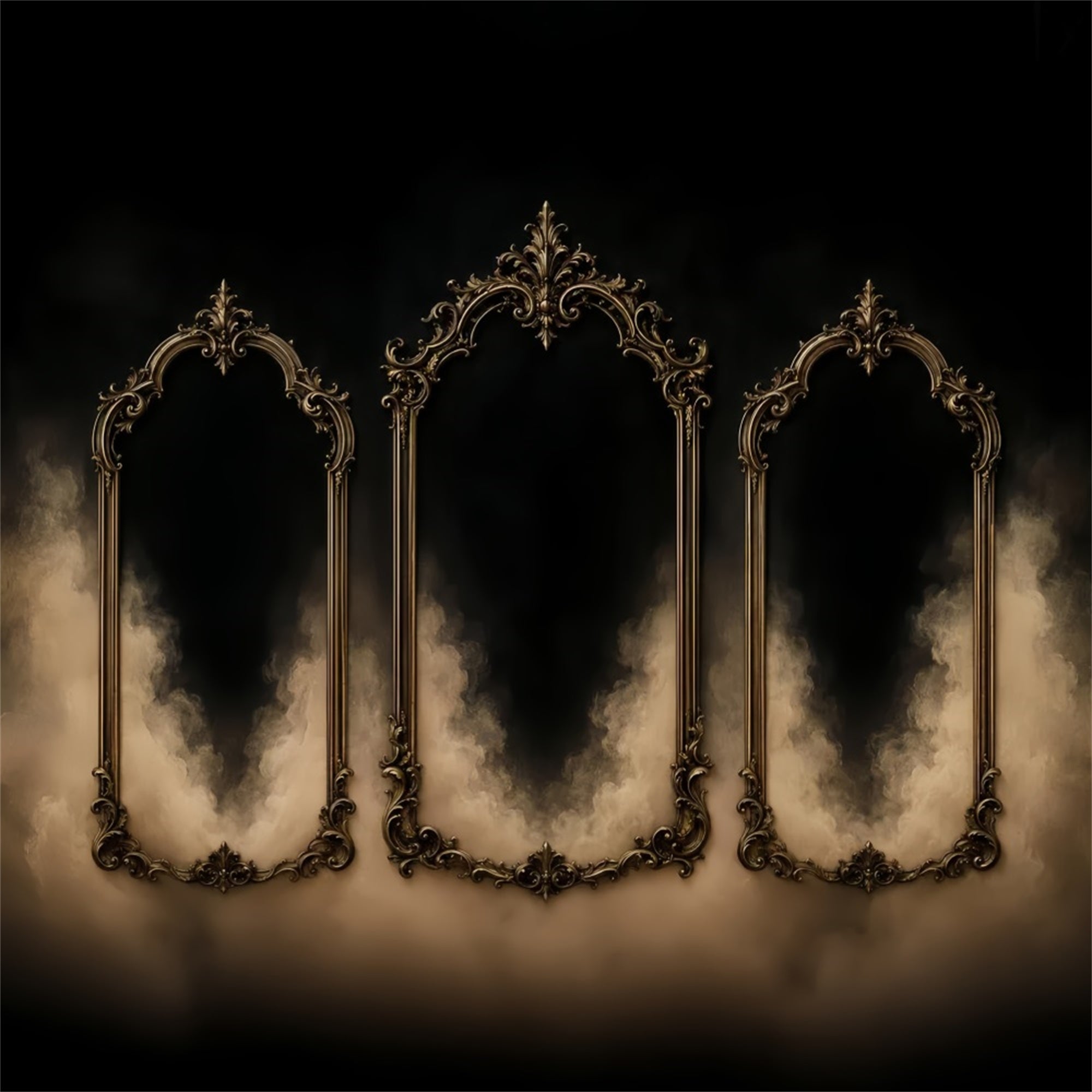 Simple Halloween Backdrop Ornate Golden Smoke Frames Extra Large Halloween Backdrop LXX67-53
