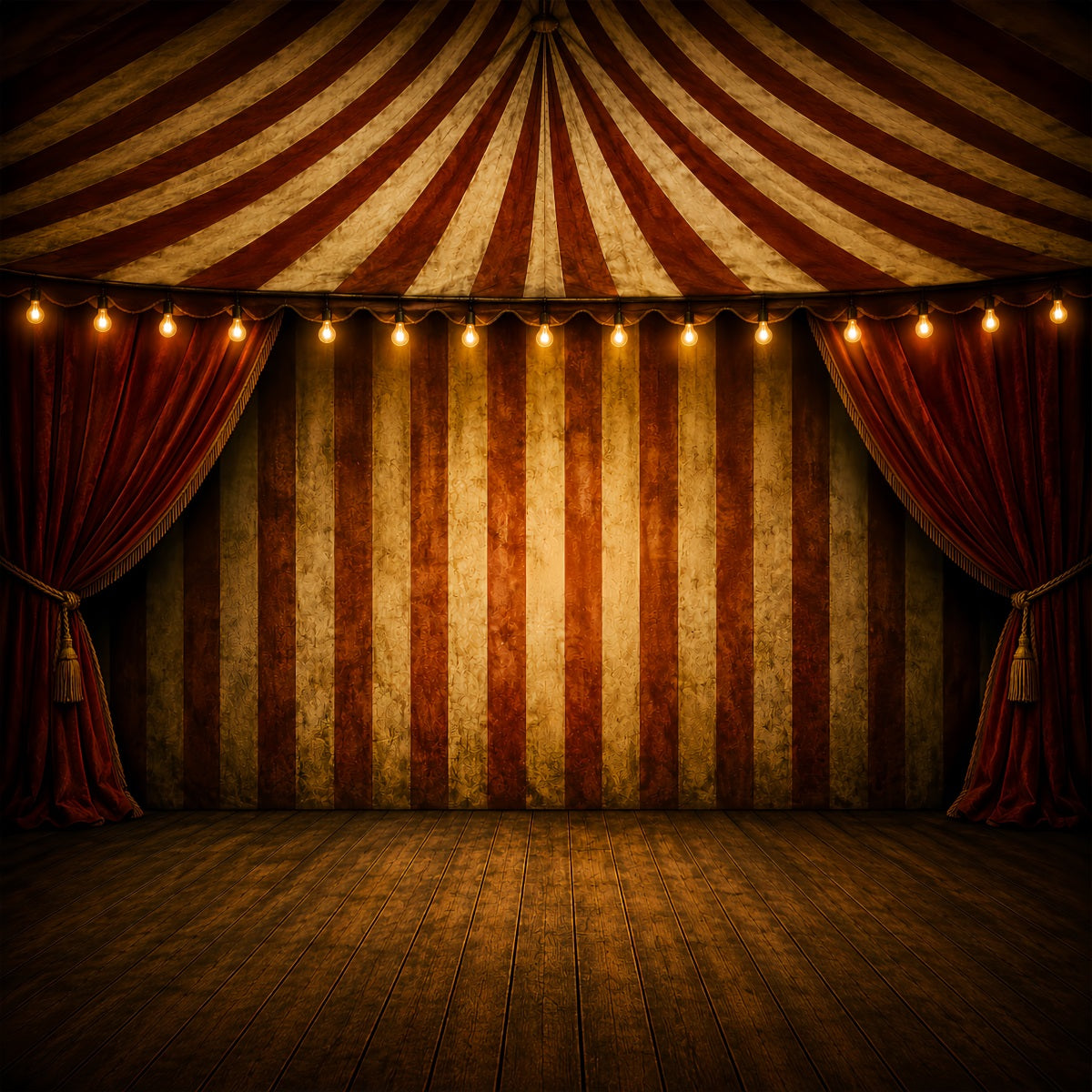 Halloween Backdrops For Pictures Vintage Circus Striped Stage Halloween Circus Backdrop LXX67-95