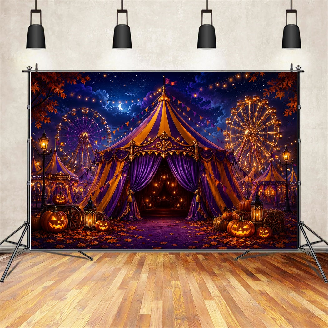 Halloween Carnival Backdrop Spooky Carnival Tent Night DIY Halloween Backdrop LXX67-96