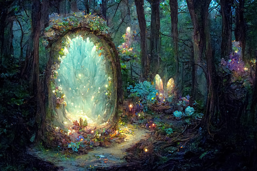 Fantasy Oil Painting Forest Photography Backdrop