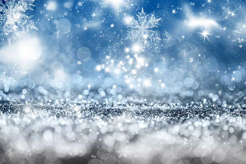 Winter Christmas Glitter Snowflake Bokeh Backdrop M10-69 – Dbackdrop