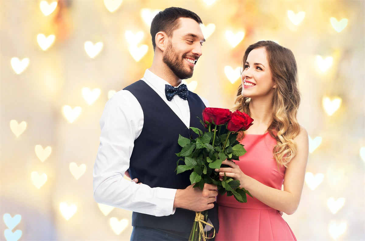 Pastel Heart Bokeh Photo Studio Backdrop MR-0046