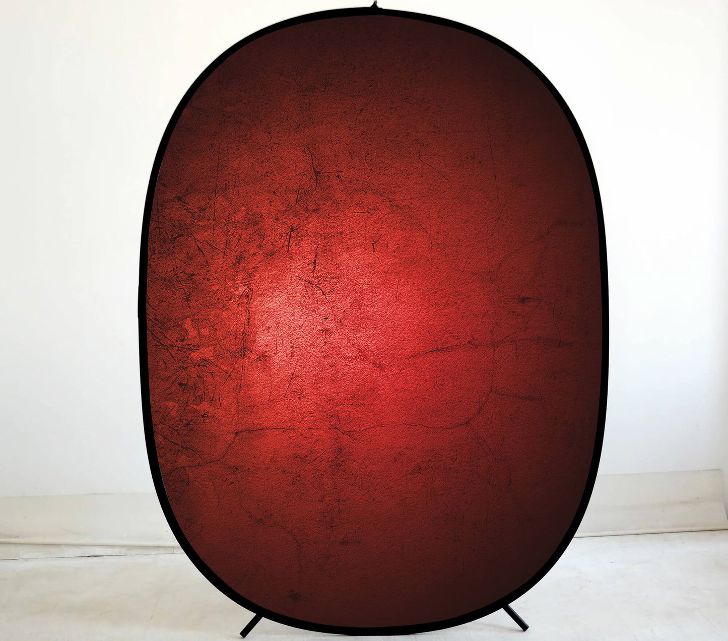 Collapsible Light Grey/Dark Black Red Gradient Double-sided Backdrop 5x6.5ft M12-79
