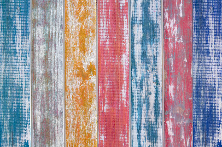 Colorful Stripes Chalk Painted Wood Backdrop