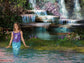 Summer Waterfall Forest Nature Scenery Backdrop M5-160
