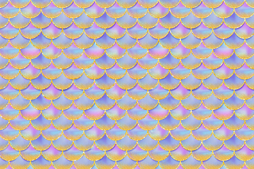 Colorful Mermaid Squama Birthday Party Backdrop