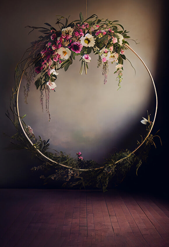 Abstract Textured Flower Garland Backdrop