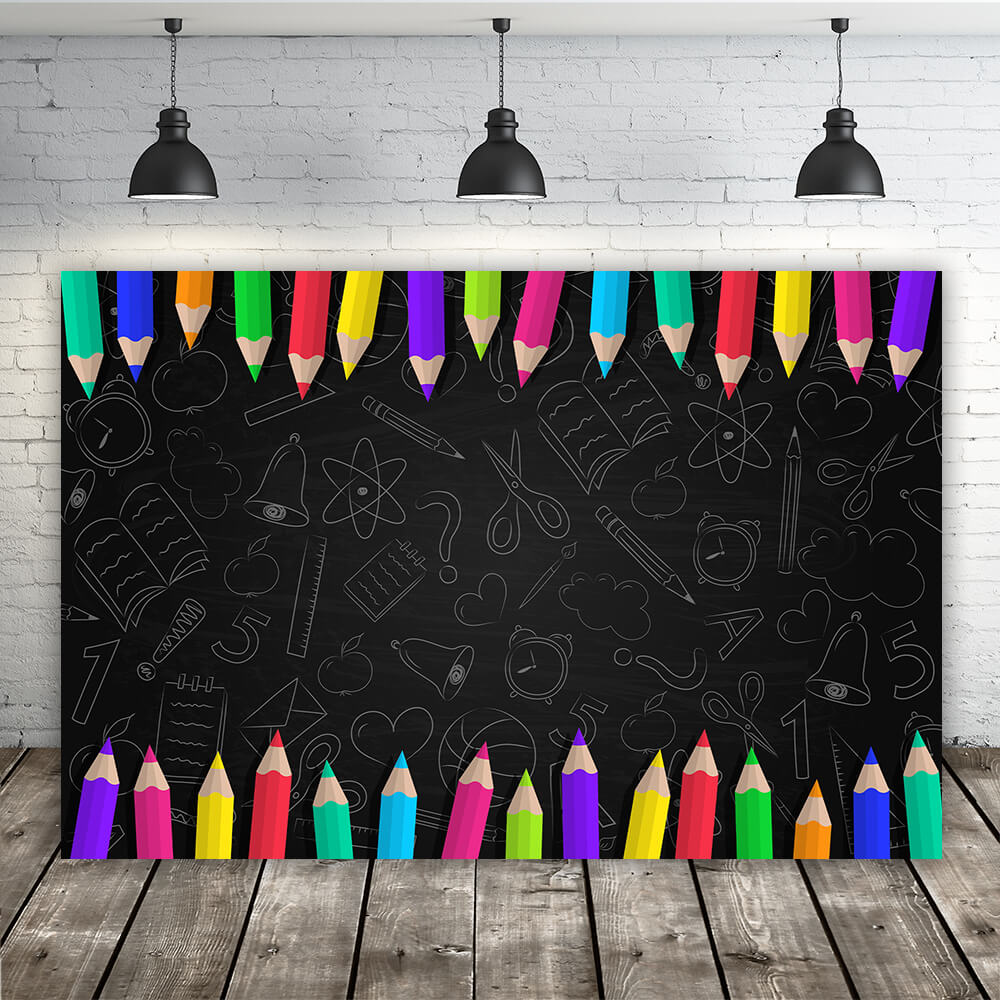 Coloured Pencils Funny Sketch School Backdrop M5-81