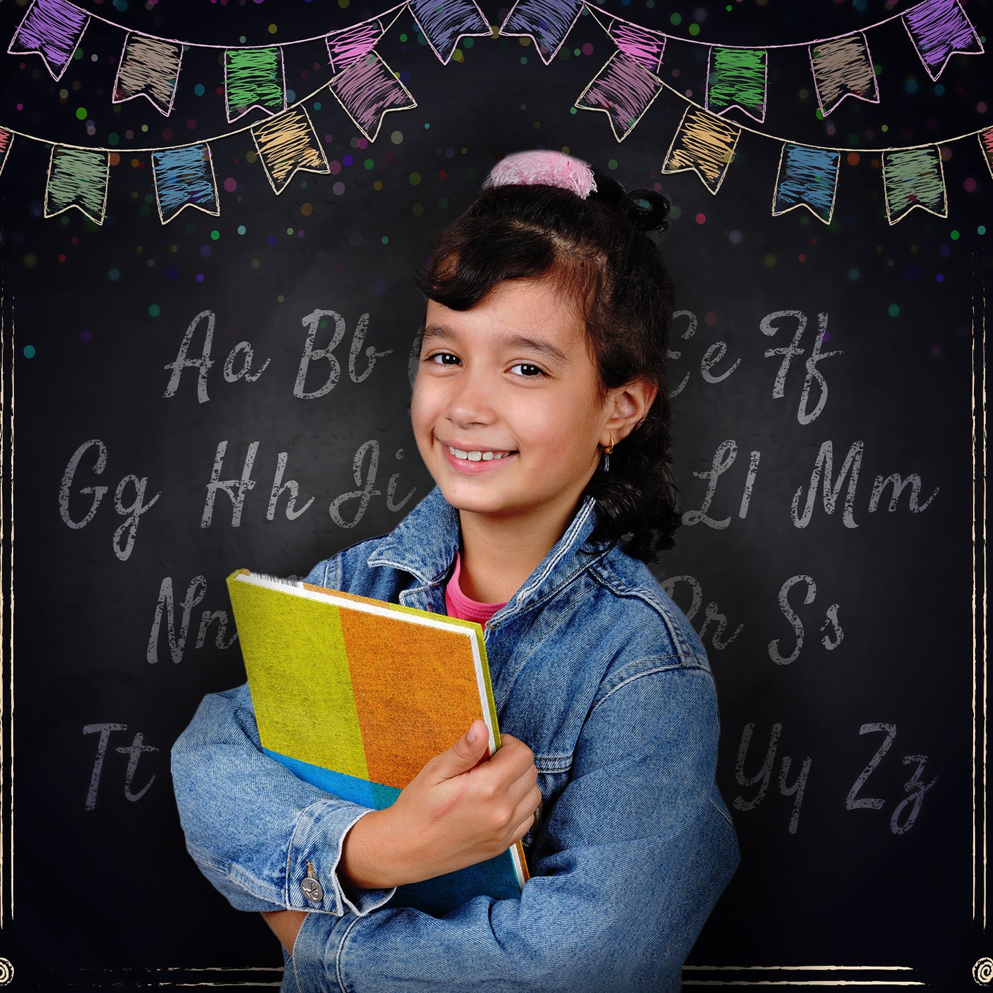 Alphabet Blackboard Back to School Backdrop M5-85