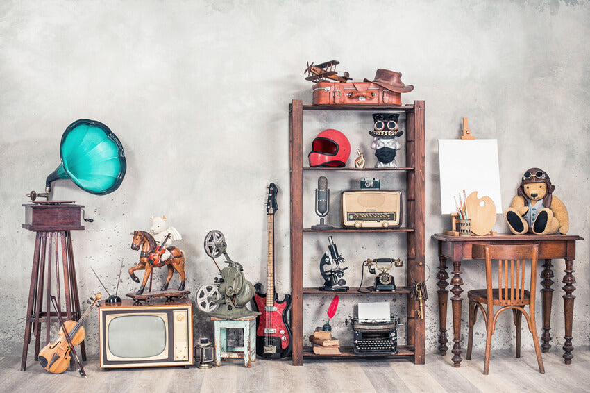 Antique Media Devices Back To School Backdrop