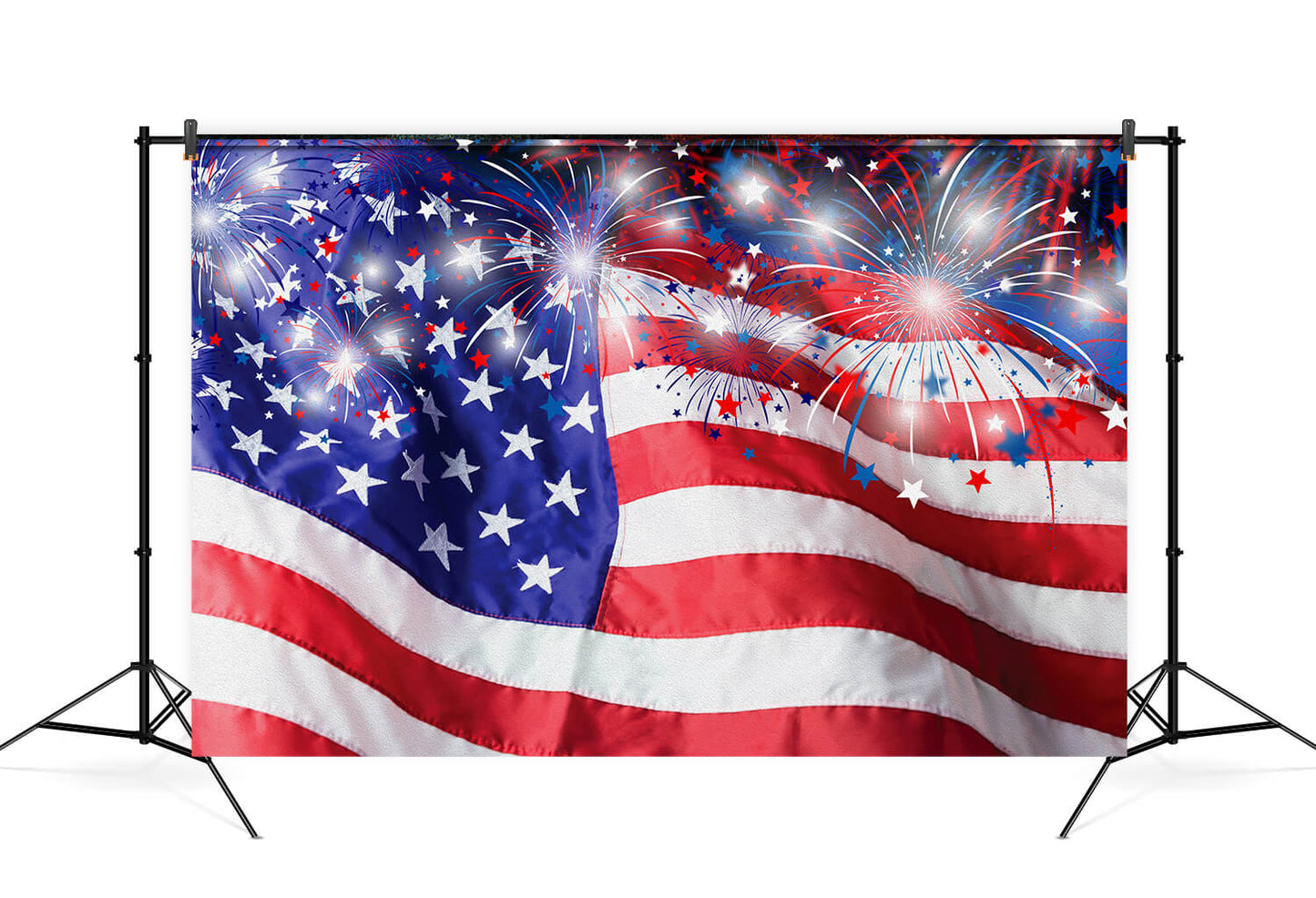 USA Flag Firework Independence Day Backdrop