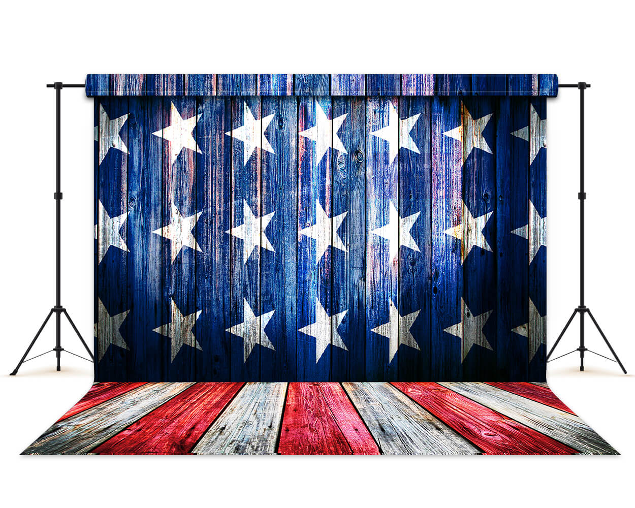American Flag Patriotic Retro Wood Backdrop