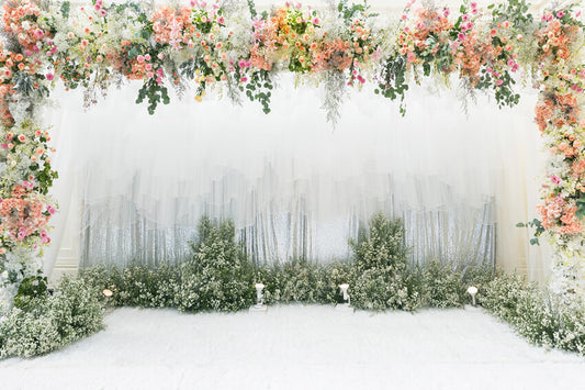 Floral Wedding Stage Backdrop Ceremony Decoration M6-28