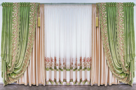 Classical Embroidery Curtain Wedding Party Backdrop M6-29