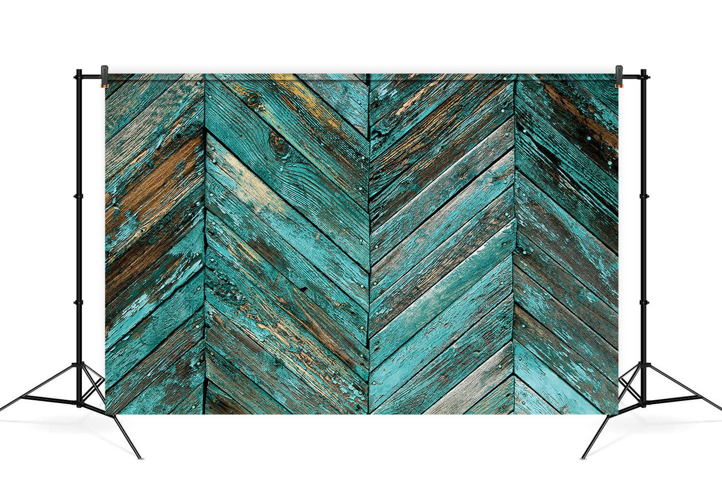 Old Green Skew Wood Floor Photo Booth Backdrop