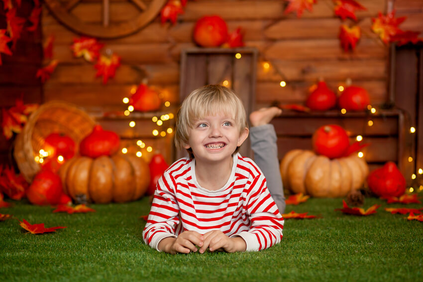 Thanksgiving Pumpkins Autumn Photography Backdrop M7-82