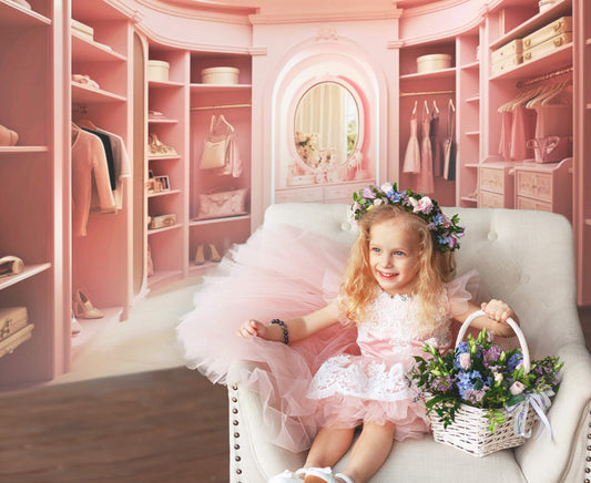 Fantasy Doll Pink Dreamy Closet Dress Backdrop M7-98