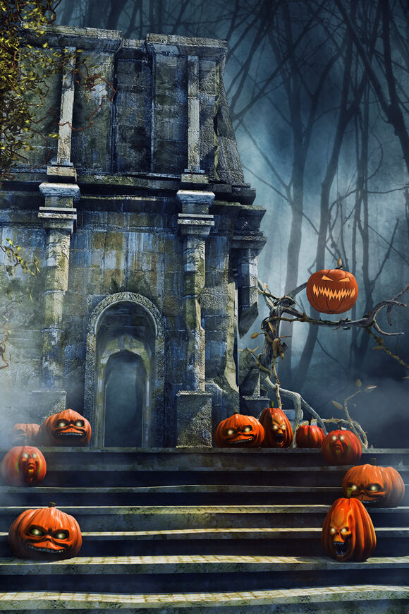 Halloween Horror Night Haunted Castle Backdrop