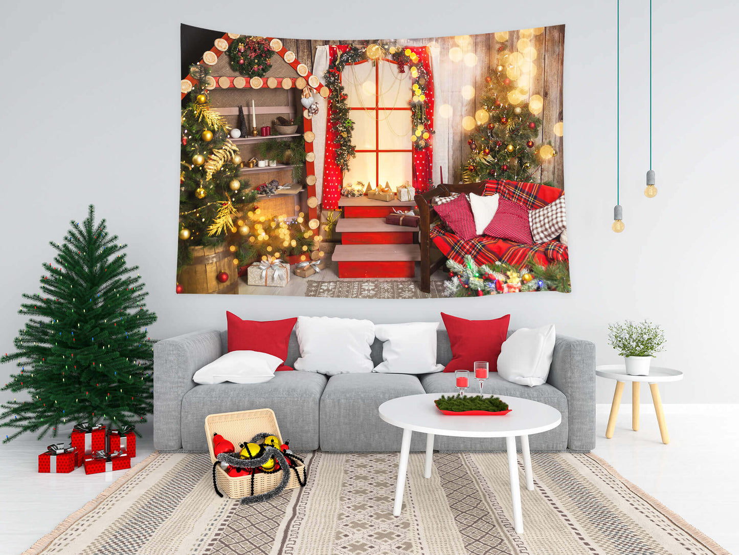 Christmas Tree Bokeh Halos Tapestry Home Decor BUY 2 GET 1 FREE