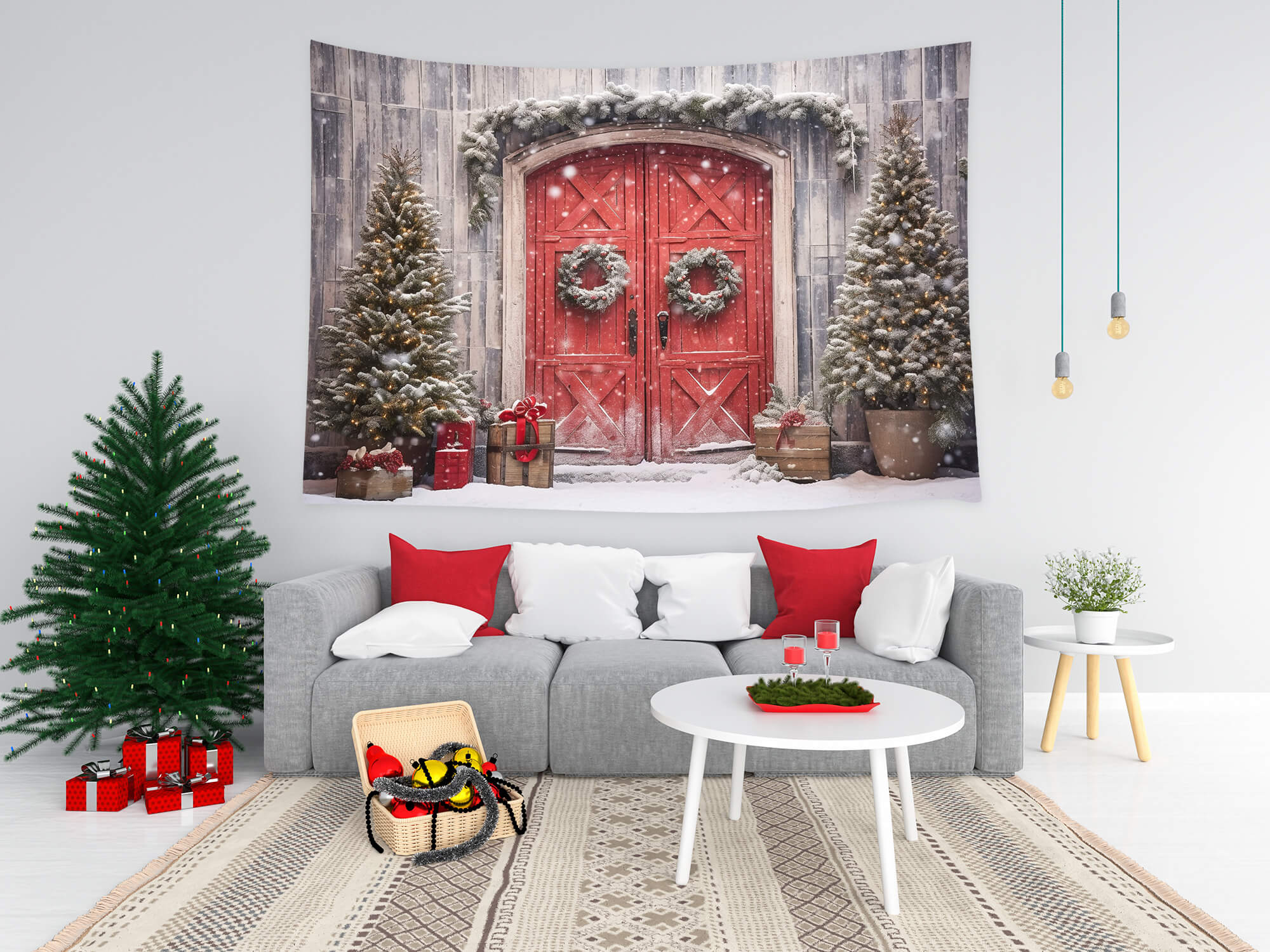 Christmas Decoration Red Door Tapestry Wall Hanging BUY 2 GET 1 FREE