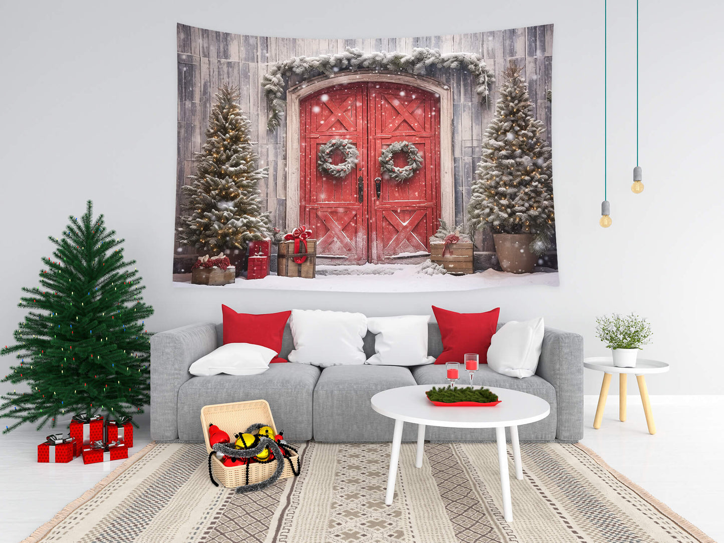 Christmas Decoration Red Door Tapestry Wall Hanging BUY 2 GET 1 FREE