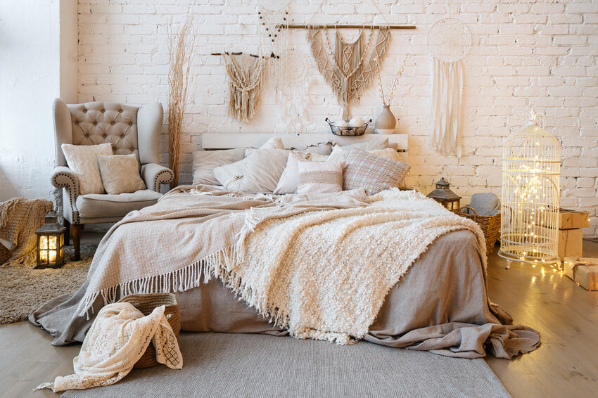 Bohemian Bedroom Interior Photography Backdrop M9-13