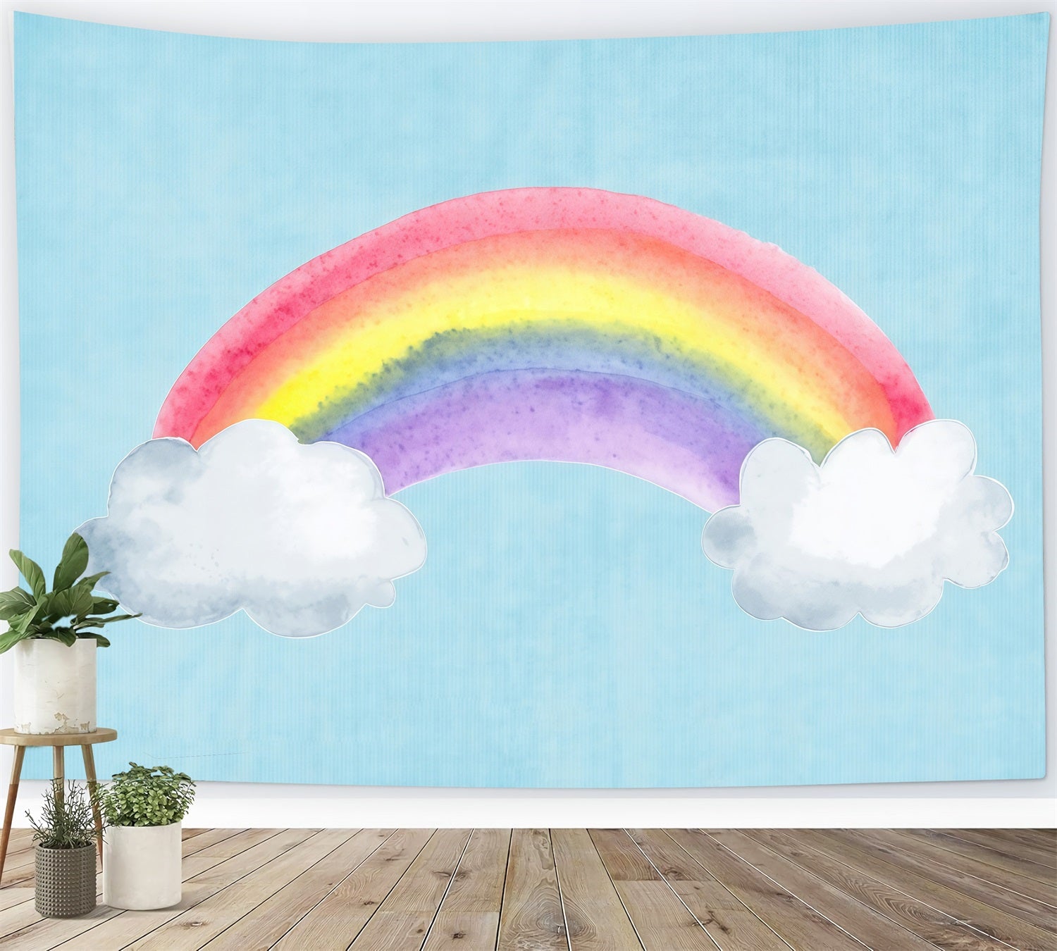 Smash Cake Backdrop Colorful Rainbow Sky Birthday Backdrops MRR10-18