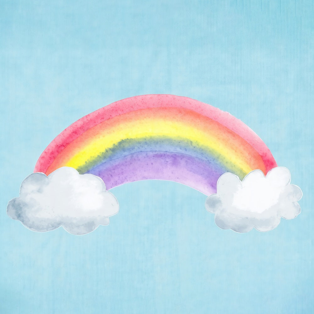Smash Cake Backdrop Colorful Rainbow Sky Birthday Backdrops MRR10-18