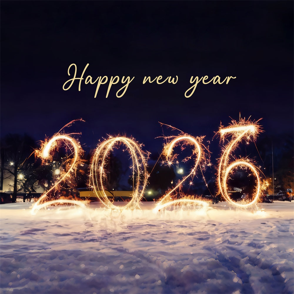 Happy New Year Backdrop Sparkling Night Firework Numbers New Year Backdrop MRR10-2