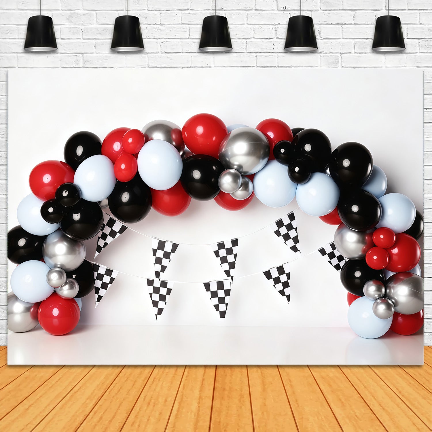 Cake Smash Backdrops Race Car Balloon Arch Birthday Backdrop MRR10-21