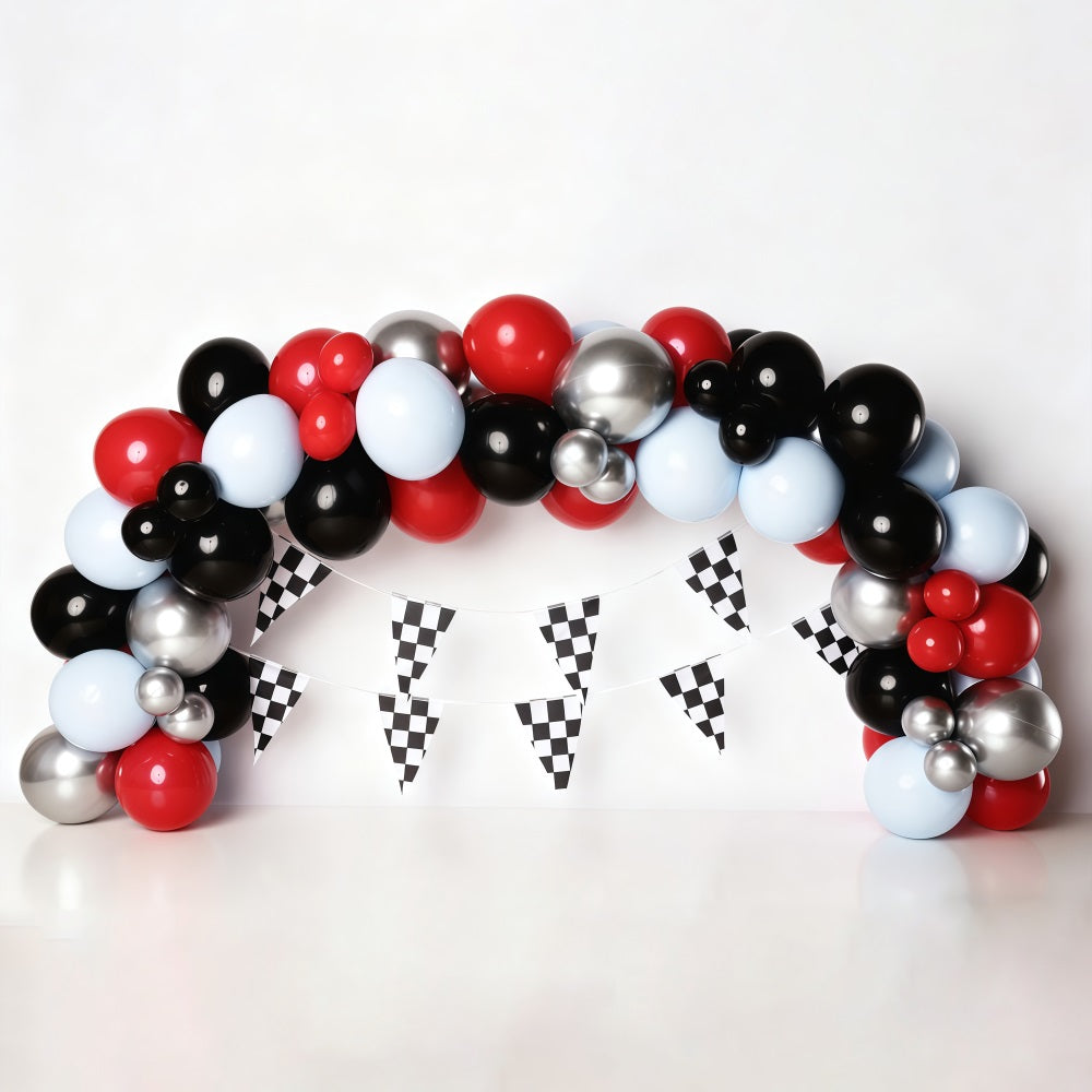 Cake Smash Backdrops Race Car Balloon Arch Birthday Backdrop MRR10-21
